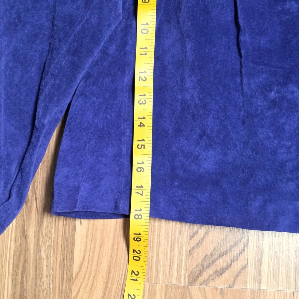 LAL Live a Little Suede Cropped Jacket Women's Size‎ L Violet Peter Pan Collar - Picture 5 of 6
